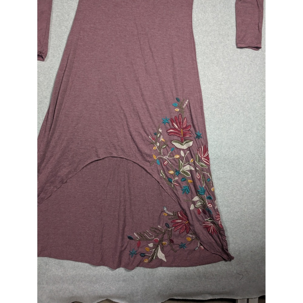 Johnny Was Los Angeles High Low Dress Women Small Mauve Floral Embroidered Artsy - Picture 7 of 12